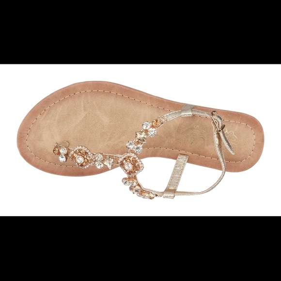 ANN GOLD FLAT SANDALS - Picture 2 of 6